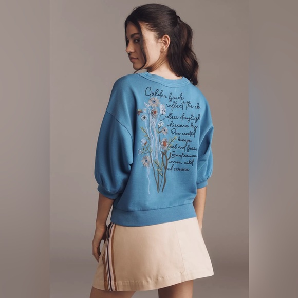 Anthropologie Tops - The Nikki Bubble Sweatshirt by Pilcro: Embroidered Edition Anthropologie Size M